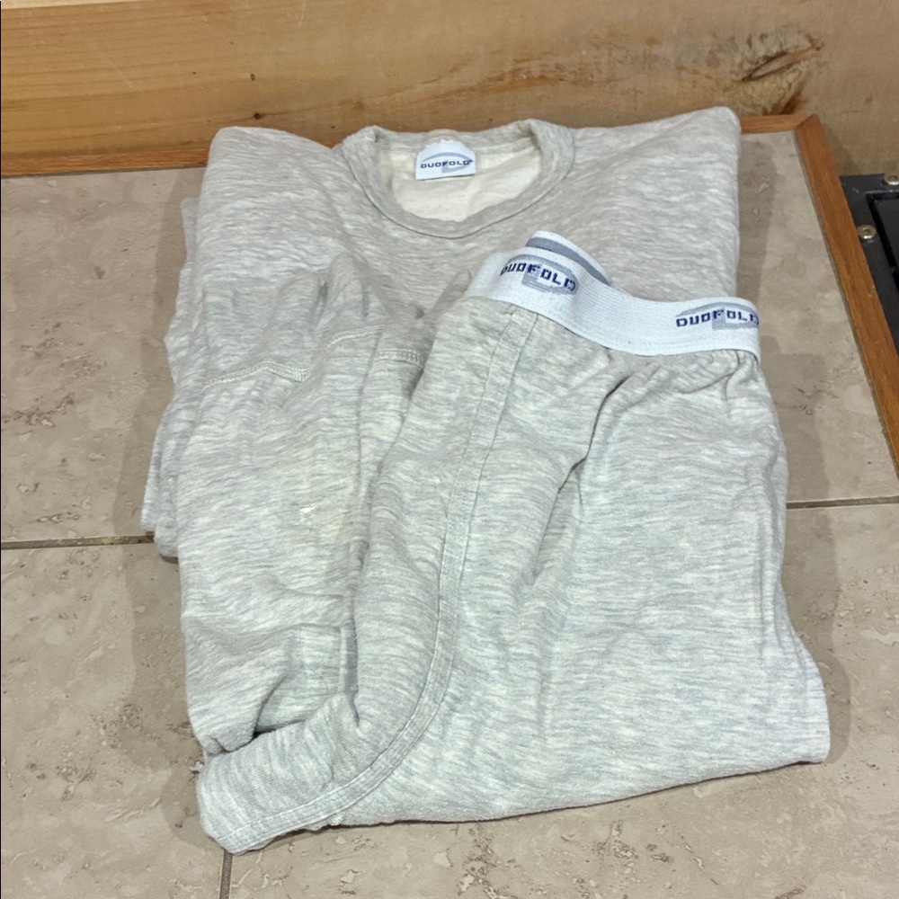 Dudolf Men's Long Johns Thermal Set - Light Heather Gray